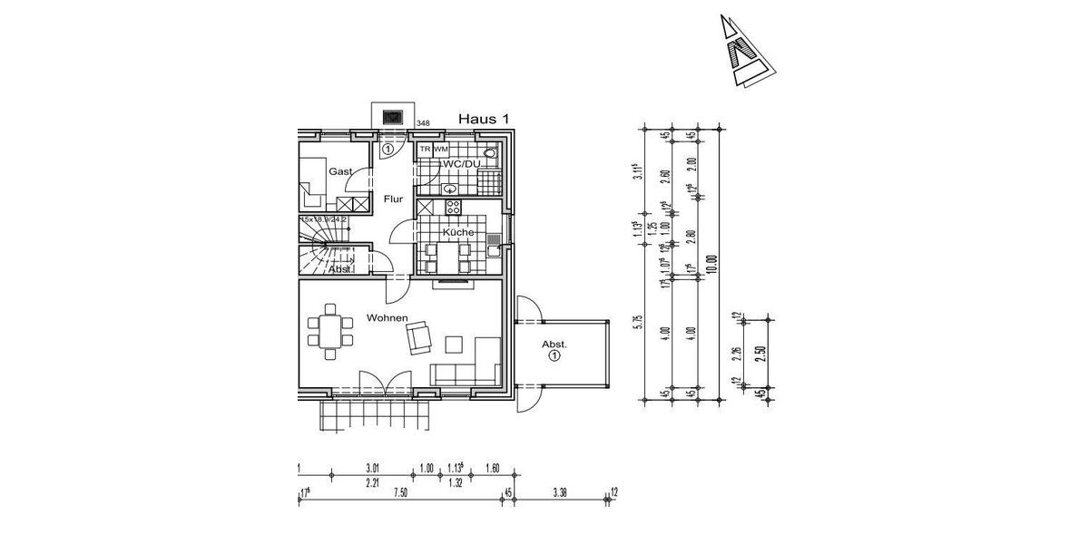 Doppelhaushälfte Niebüll - 5 Zimmer, 101 m&sup2;, 1.200&euro; | Angebot:26302868