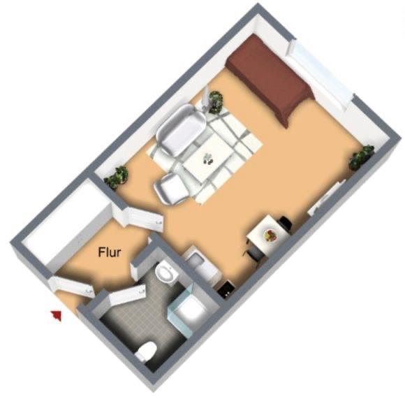 Etagenwohnung Wuppertal Cronenberg - 1 Zimmer, 23 m&sup2;, 141&euro; | Angebot:26516453