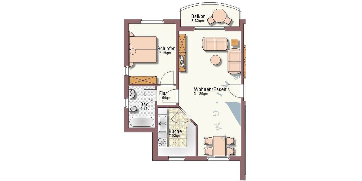 Etagenwohnung Klipphausen Röhrsdorf - 2 Zimmer, 59 m&sup2;, 440&euro; | Angebot:26092299