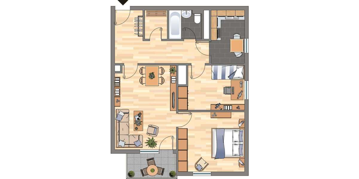 Etagenwohnung Siegen Geisweid - 3 Zimmer, 67 m&sup2;, 279&euro; | Angebot:25119002