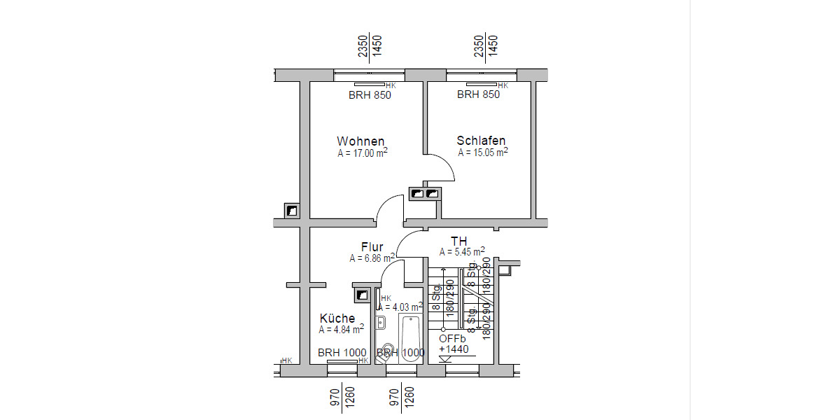 Etagenwohnung Ostrau - 2 Zimmer, 48 m&sup2;, 288&euro; | Angebot:21476274