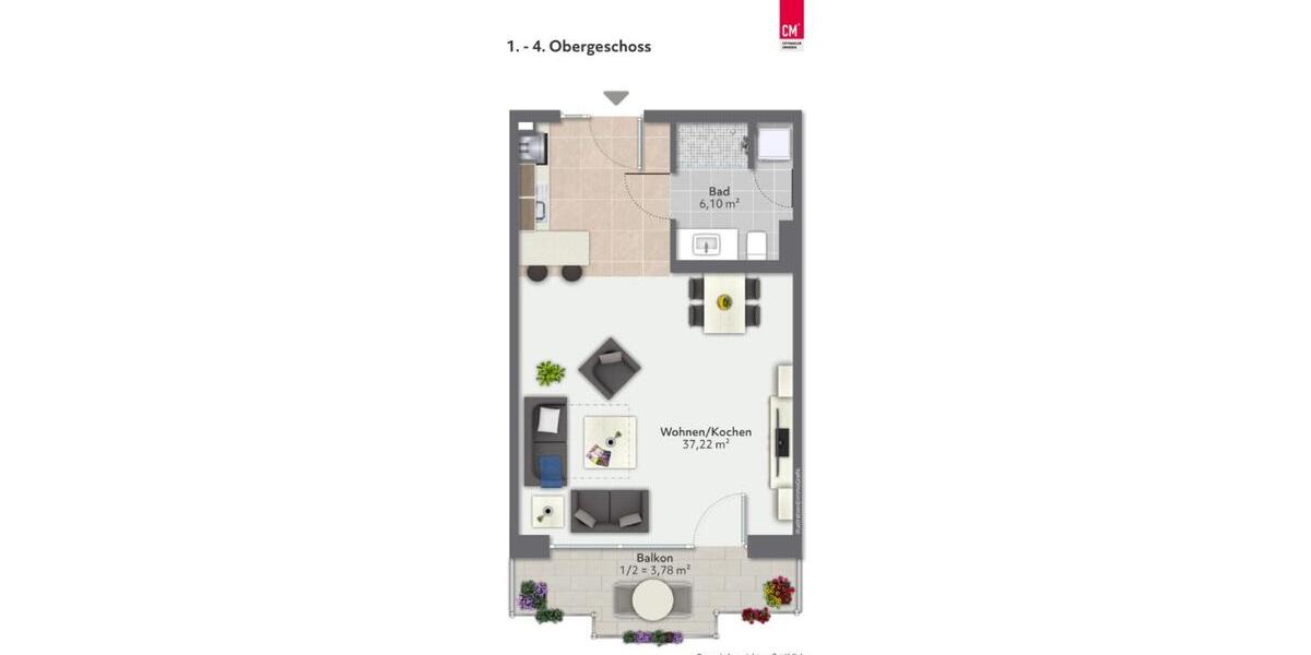 Etagenwohnung Dresden Neustadt - 1 Zimmer, 47 m&sup2;, 925&euro; | Angebot:26653286