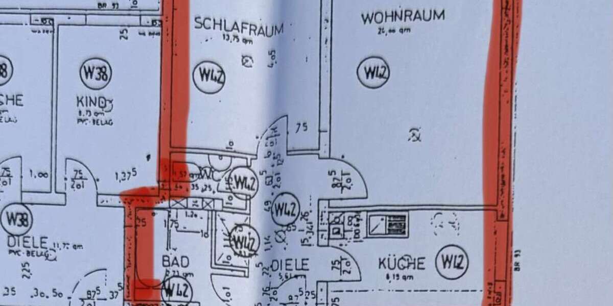 Etagenwohnung Walheim Walheim - 2 Zimmer, 60 m&sup2;, 490&euro; | Angebot:26976516