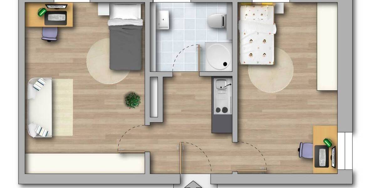 Etagenwohnung Bernburg (Saale) Bernburg - 2 Zimmer, 45 m&sup2;, 333&euro; | Angebot:26805925