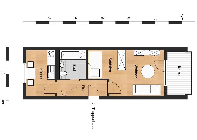 Etagenwohnung Oschersleben (Bode) - 1 Zimmer, 36 m&sup2;, 239&euro; | Angebot:24428126