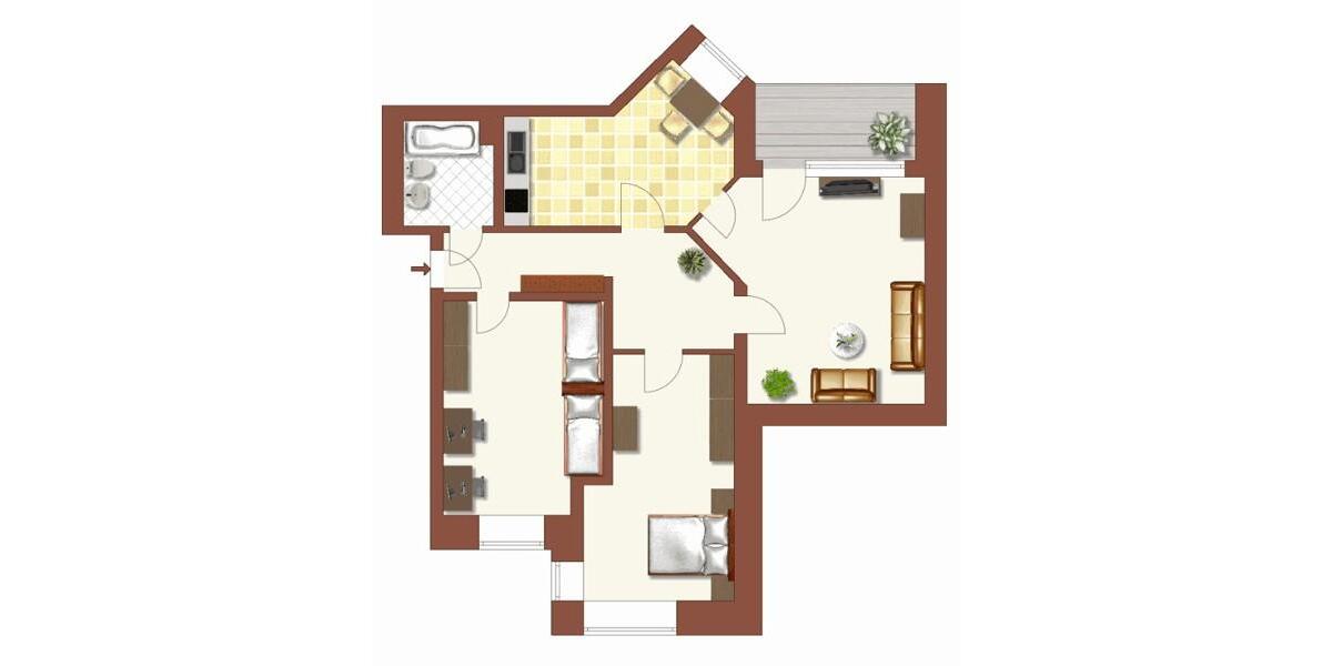 Dachgeschoßwohnung Osnabrück Eversburg - 3 Zimmer, 88 m&sup2;, 881&euro; | Angebot:22247532