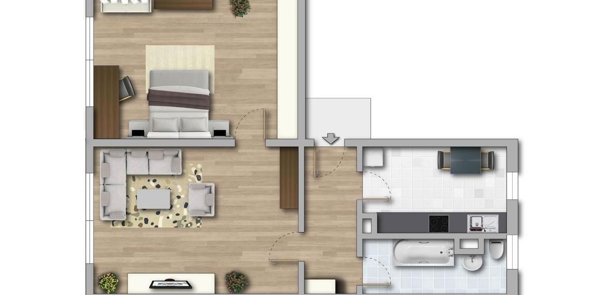 Etagenwohnung Seeland Gatersleben - 2 Zimmer, 47 m&sup2;, 263&euro; | Angebot:25376542