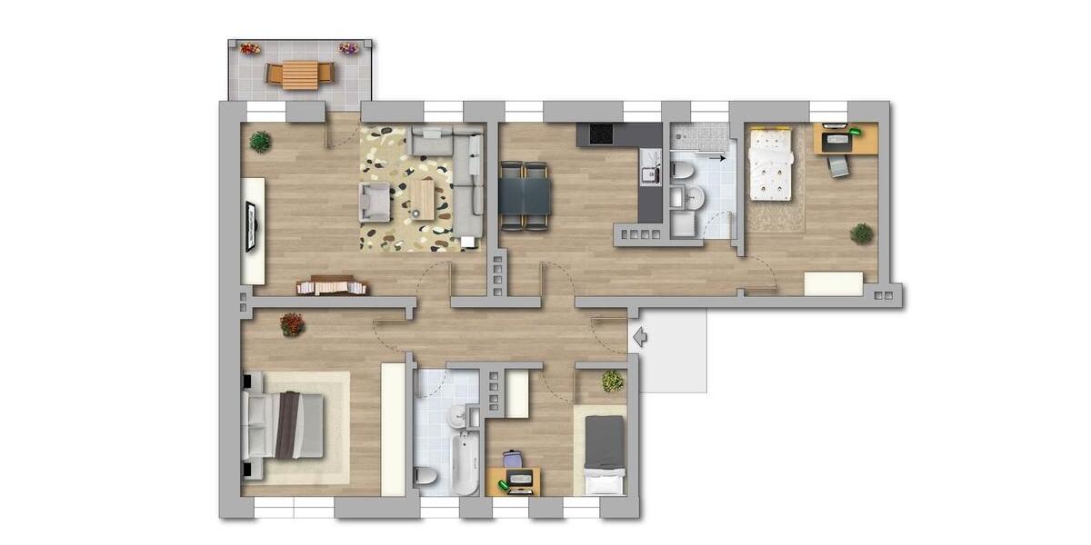 Etagenwohnung Merseburg - 4 Zimmer, 108 m&sup2;, 705&euro; | Angebot:26462684