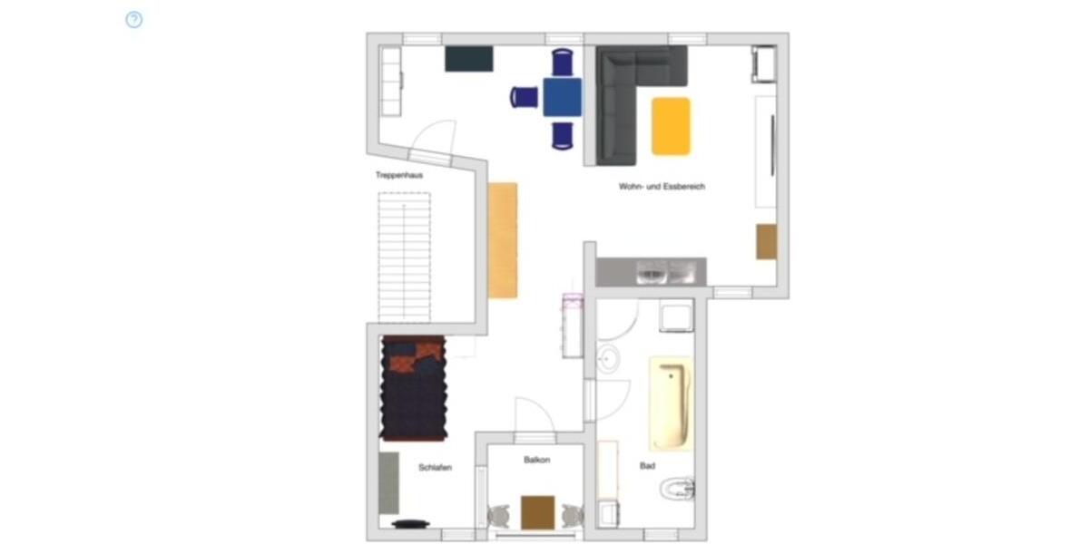 Dachgeschoßwohnung Bad Langensalza - 2 Zimmer, 50 m&sup2;, 350&euro; | Angebot:25366938
