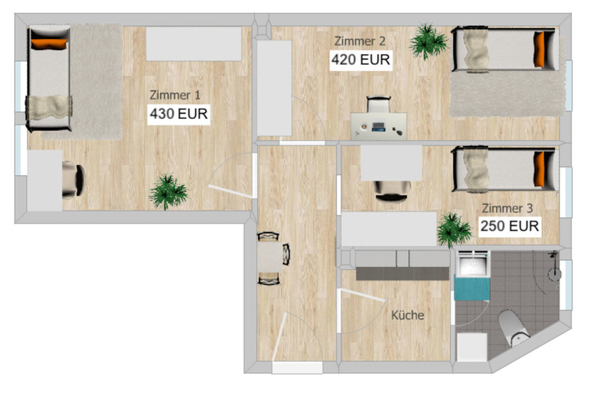 A37 Renovierte 3er WG in Leipzig Lindenau zimmer