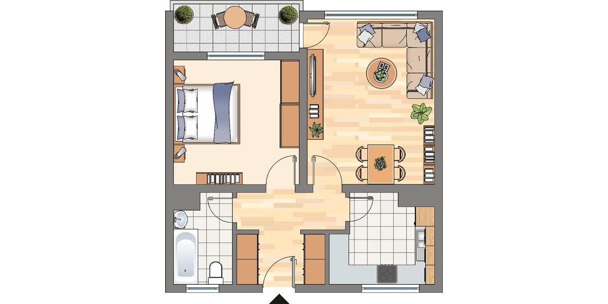Etagenwohnung Dortmund Brackel - 2 Zimmer, 55 m&sup2;, 455&euro; | Angebot:26416245