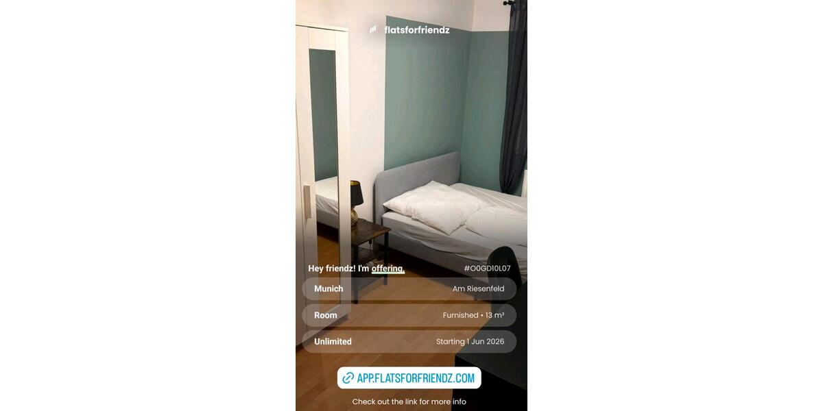Wohnen auf Zeit München Am Riesenfeld - 13 Zimmer, 80 m&sup2;, 825&euro; | Angebot:26701618
