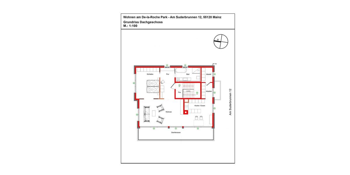 Dachgeschoßwohnung Mainz Mombach - 2 Zimmer, 109 m&sup2;, 1.970&euro; | Angebot:26036567