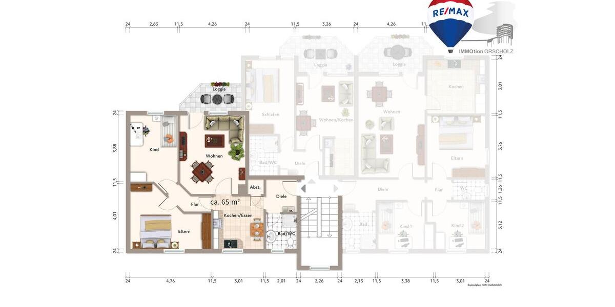 Etagenwohnung Trier West-Pallien - 3 Zimmer, 65 m&sup2;, 660&euro; | Angebot:25414625