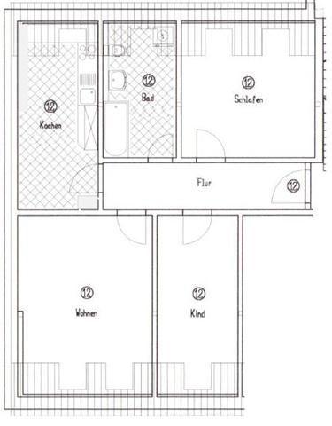 Dachgeschoßwohnung Chemnitz Bernsdorf - 3 Zimmer, 70 m&sup2;, 259&euro; | Angebot:26041094