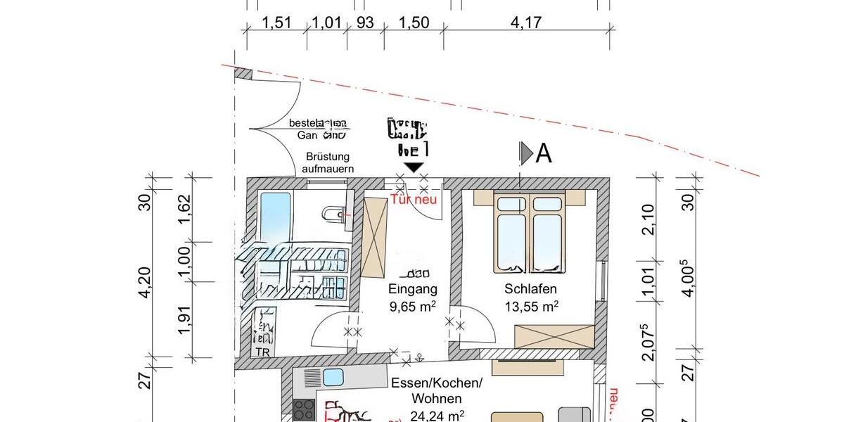 Erdgeschoßwohnung Egglham - 2 Zimmer, 60 m&sup2;, 650&euro; | Angebot:26395898