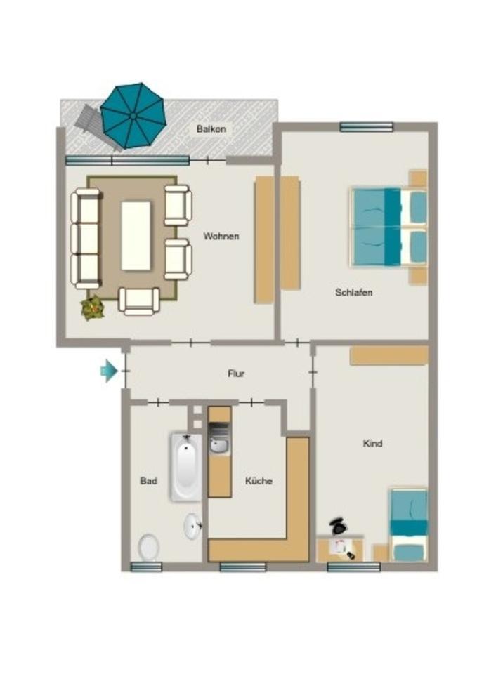 Demnächst frei! 3-Zimmer-Wohnung in Moers Eick zimmer