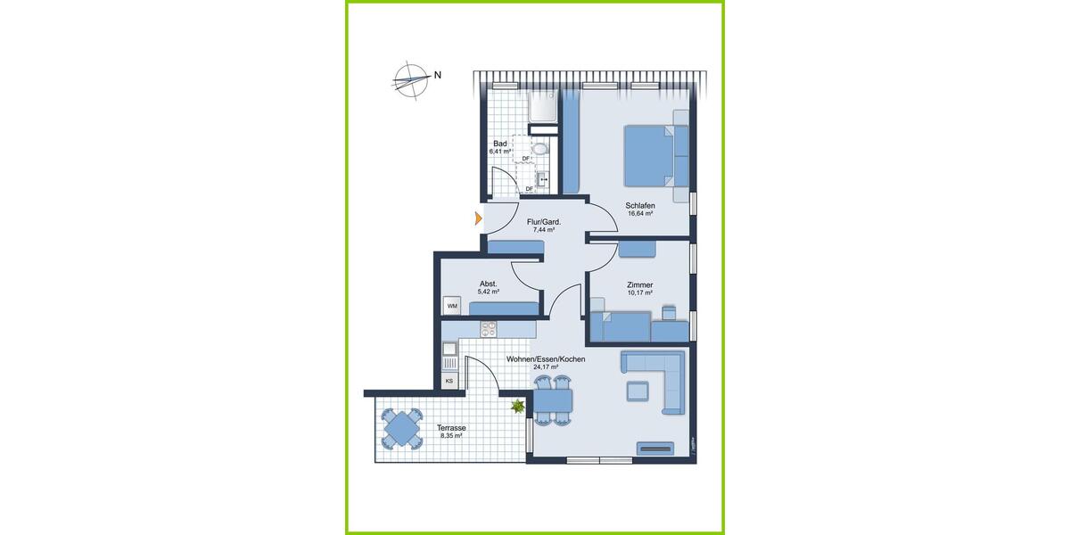 Erdgeschoßwohnung Buxtehude - 3 Zimmer, 72 m&sup2;, 945&euro; | Angebot:25916432