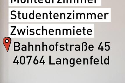 Monteurzimmer * Studentenzimmer * Zwischenmiete - Langenfeld 1 zimmer