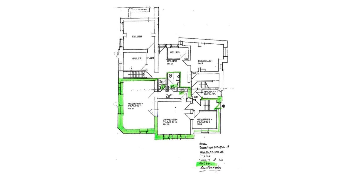 Gewerbefläche im Souterrain in historischer Villa - Zentrumslage - Gewerbeobjekt Gera Ostviertel | Angebot:26146301