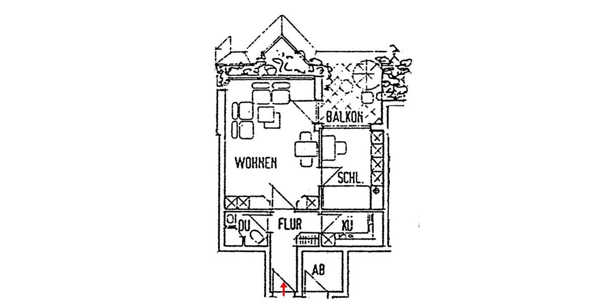 Erdgeschoßwohnung Frankenberg (Sachsen) - 2 Zimmer, 44 m&sup2;, 352&euro; | Angebot:24416228