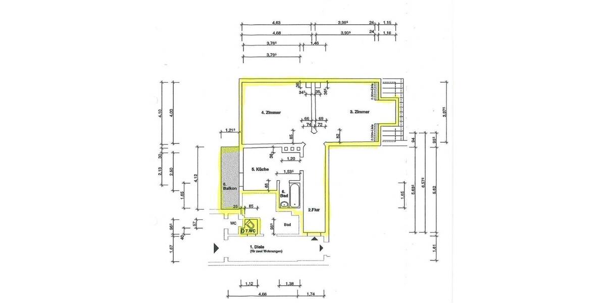 Etagenwohnung Kiel Vorstadt - 2 Zimmer, 65 m&sup2;, 580&euro; | Angebot:26475936