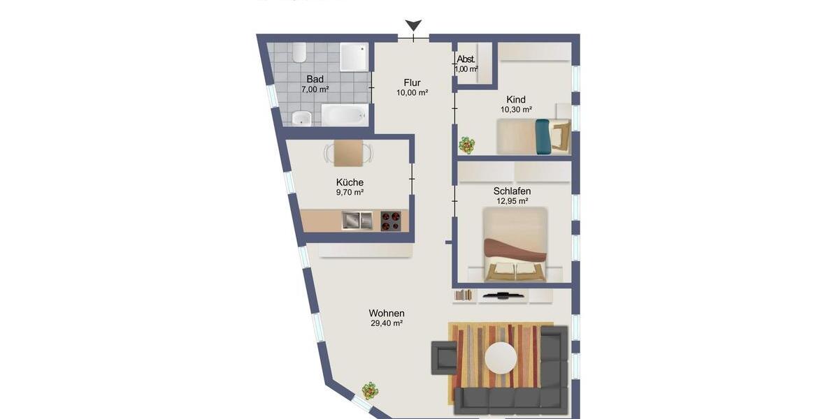 Etagenwohnung Greiz - 3 Zimmer, 80 m&sup2;, 550&euro; | Angebot:26478396