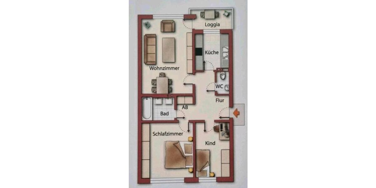 Etagenwohnung München Aubing-Lochhausen-Langwied - 3 Zimmer, 70 m&sup2;, 1.970&euro; | Angebot:26703597