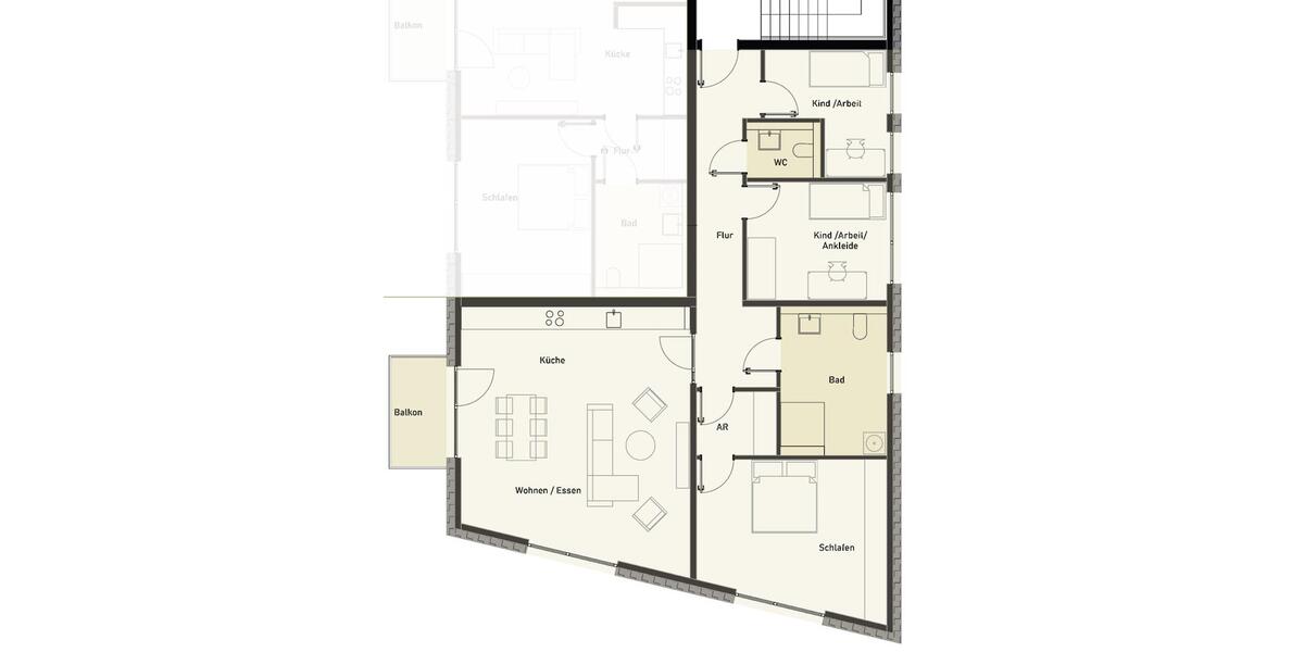 Etagenwohnung Osnabrück Hafen - 4 Zimmer, 118 m&sup2;, 1.297&euro; | Angebot:25902963