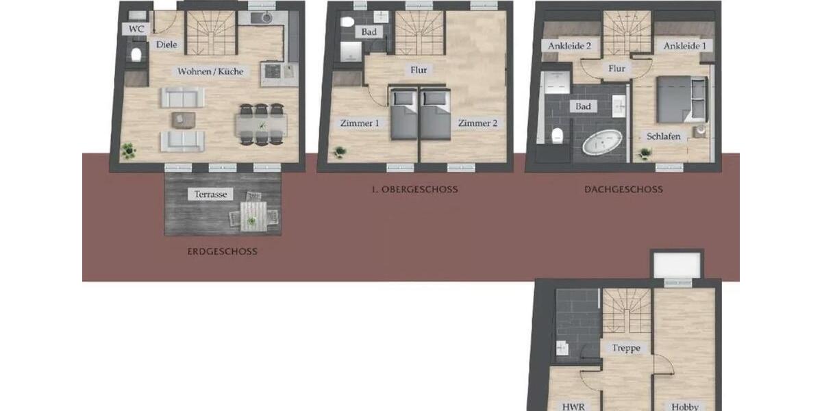 Reihenhaus für Familien 5 zimmer