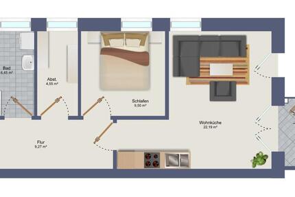 Wohnung Diepholz - 2 Zimmer, 52 m&sup2;, 840&euro; | Angebot:25220679