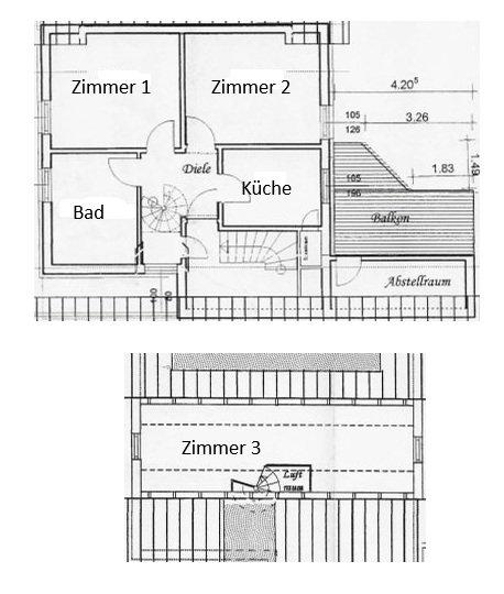 Etagenwohnung Ritterhude - 3 Zimmer, 83 m&sup2;, 900&euro; | Angebot:26606681