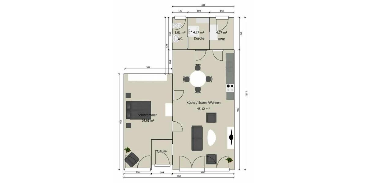 Erdgeschoßwohnung Konz - 2 Zimmer, 86 m&sup2;, 750&euro; | Angebot:25719153