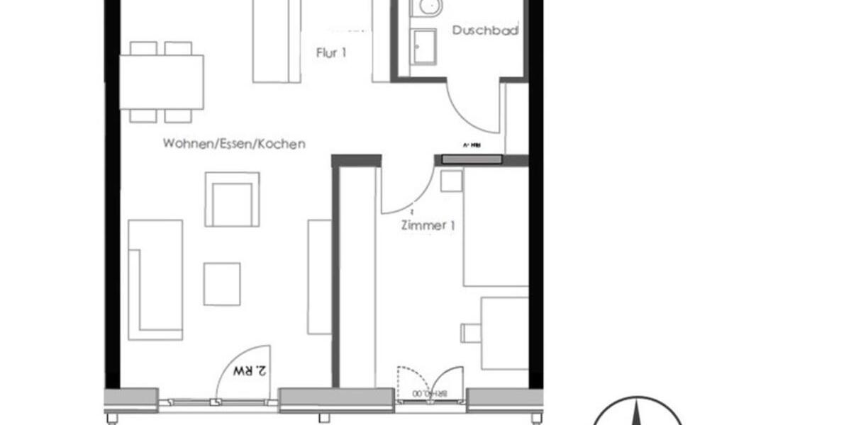 Etagenwohnung Waiblingen - 2 Zimmer, 59 m&sup2;, 915&euro; | Angebot:25052719