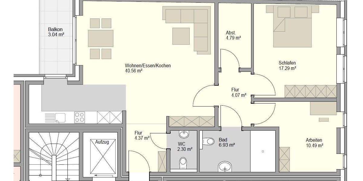 Etagenwohnung Wadersloh - 3 Zimmer, 92 m&sup2;, 1.050&euro; | Angebot:25775416