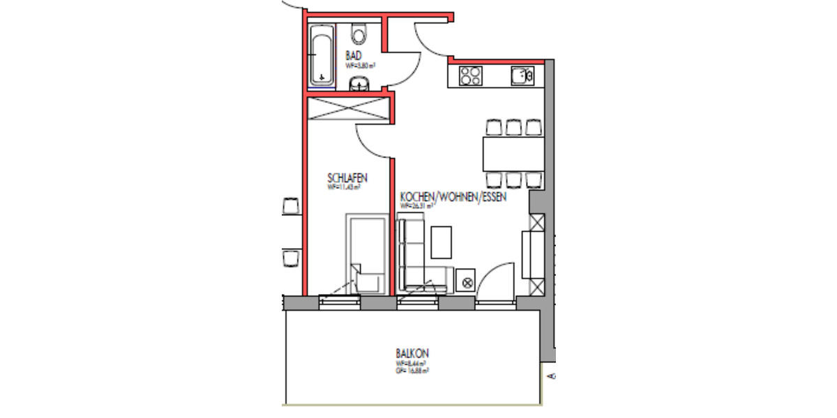 Etagenwohnung Wernberg-Köblitz Köblitz - 1 Zimmer, 45 m&sup2;, 495&euro; | Angebot:24571392
