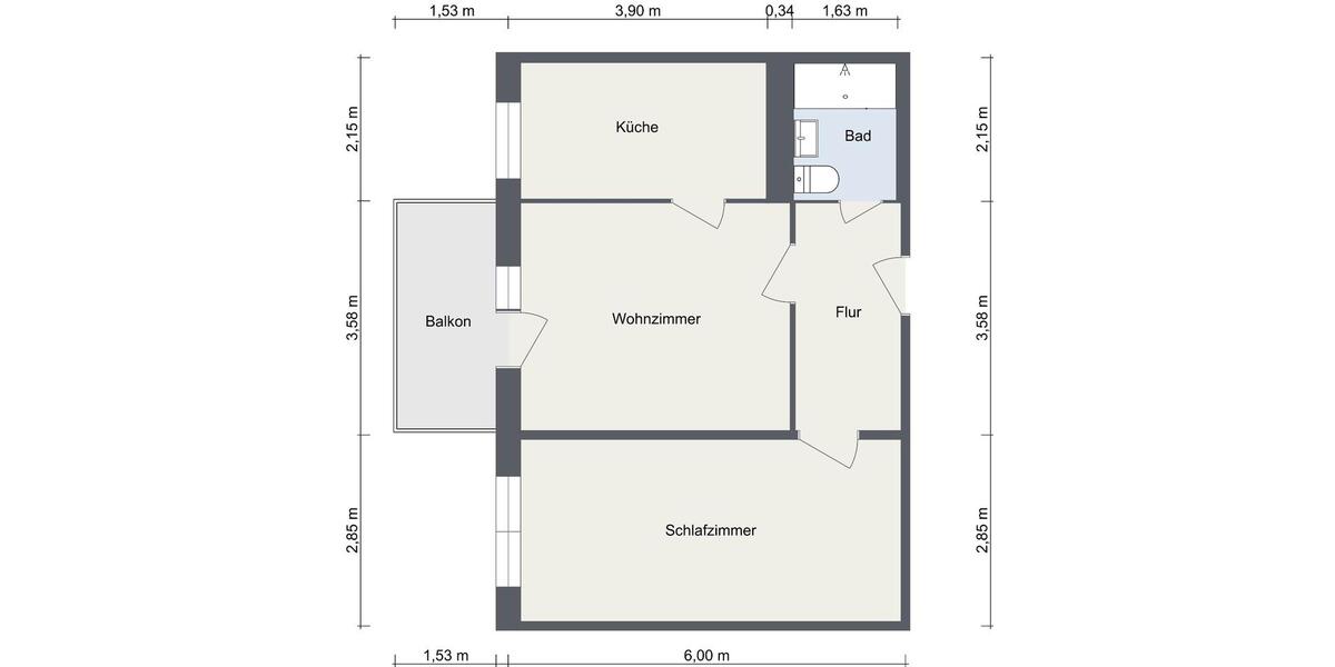 Etagenwohnung Zella-Mehlis Mehlis - 2 Zimmer, 53 m&sup2;, 485&euro; | Angebot:25355295