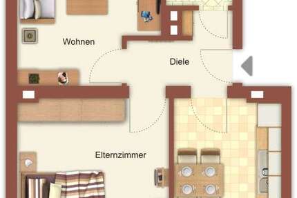 Wohnung Mönchengladbach Hardterbroich-Pesch - 2 Zimmer, 49 m&sup2;, 469&euro; | Angebot:26750205