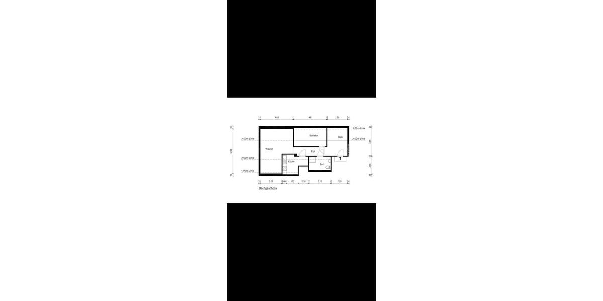 Dachgeschoßwohnung Aschaffenburg Damm - 2.5 Zimmer, 46 m&sup2;, 750&euro; | Angebot:25937748