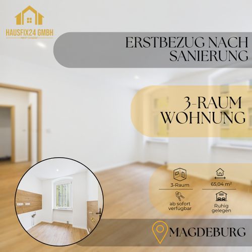 Etagenwohnung Magdeburg - 3 Zimmer, 65 m&sup2;, 637&euro; | Angebot:26299832