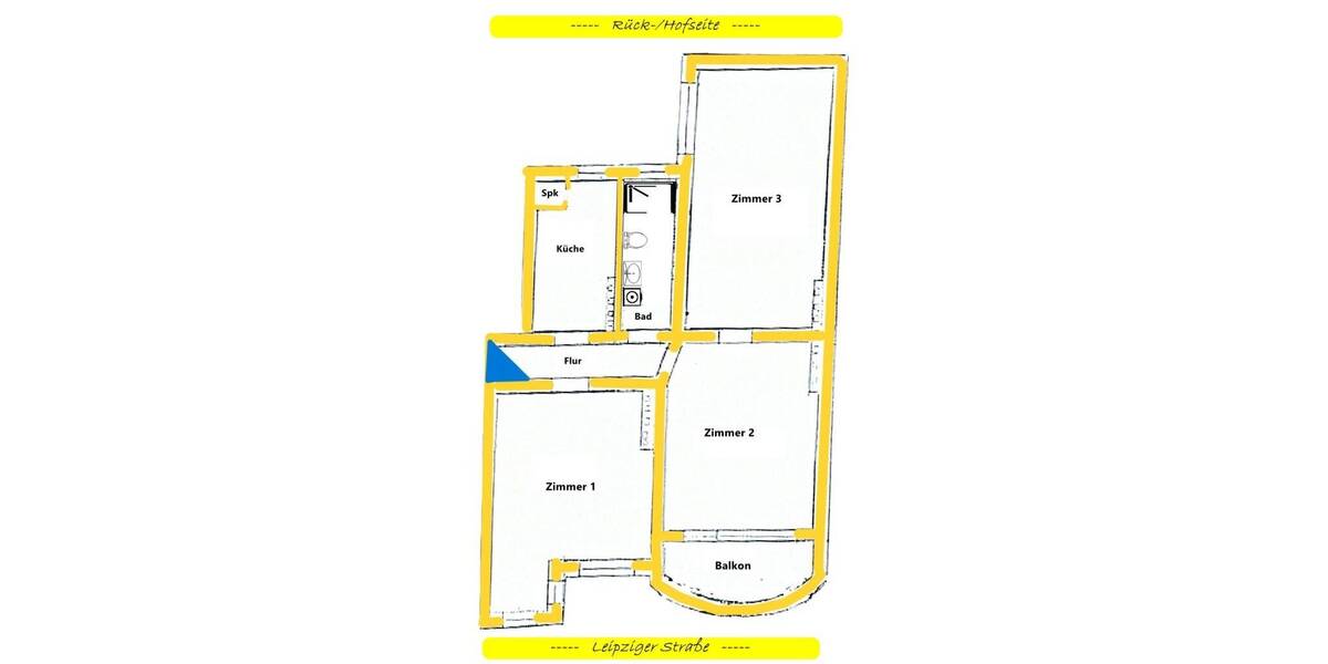 Etagenwohnung Frankfurt (Oder) Frankfurt - 3 Zimmer, 101 m&sup2;, 620&euro; | Angebot:26554859