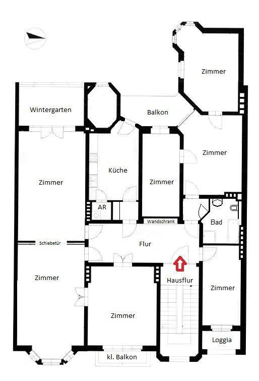 7 Zimmer-Altbau-Wohnung in wunderschönem Denkmalobjekt zu vermieten!