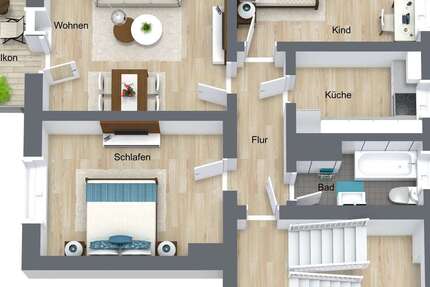 Wohnung zum Mieten in Schönebeck 358 € 58 m² 3 zimmer