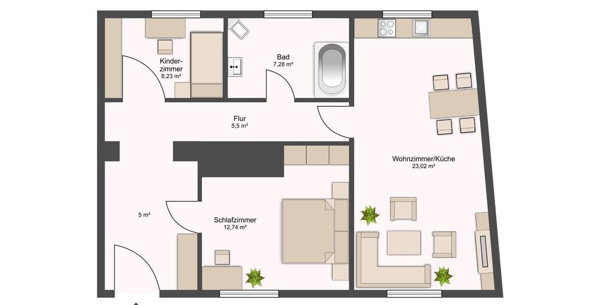 Dachgeschoßwohnung Burg - 3 Zimmer, 63 m&sup2;, 398&euro; | Angebot:24584901