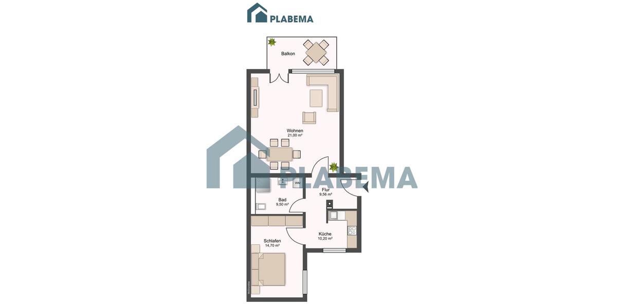 Dachgeschoßwohnung Schwerin - 2 Zimmer, 60 m&sup2;, 967&euro; | Angebot:26546391