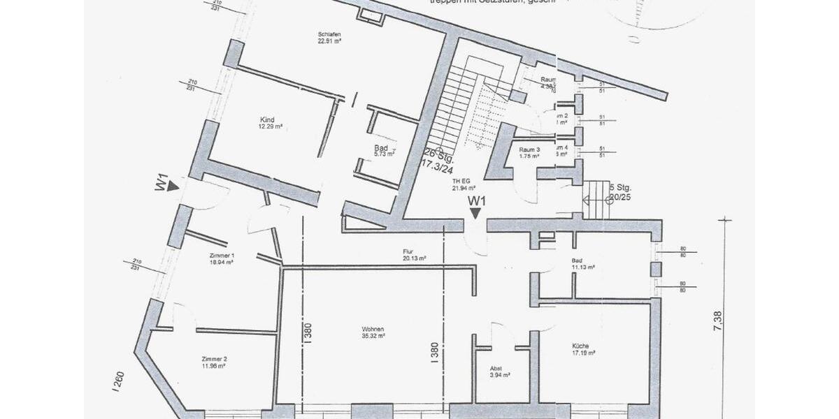 Erdgeschoßwohnung Essen Stadtbezirk VII - 5.5 Zimmer, 165 m&sup2;, 1.480&euro; | Angebot:26546105