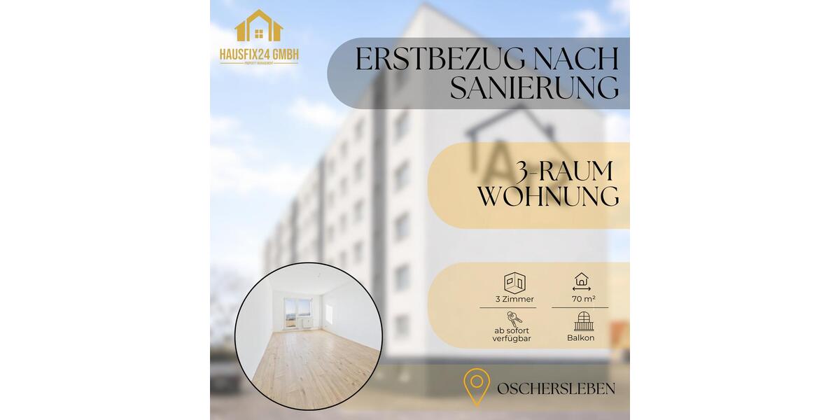 Etagenwohnung Oschersleben (Bode) - 4 Zimmer, 70 m&sup2;, 476&euro; | Angebot:26299835