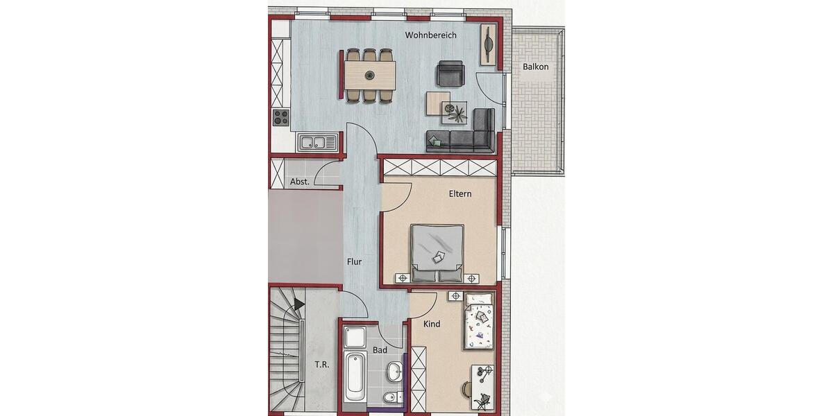 Etagenwohnung Hückelhoven - 3 Zimmer, 88 m&sup2;, 1.030&euro; | Angebot:26487472