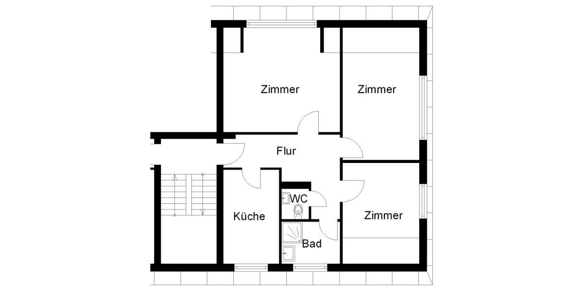 Dachgeschoßwohnung Osnabrück Dodesheide - 3 Zimmer, 74 m&sup2;, 788&euro; | Angebot:24365050
