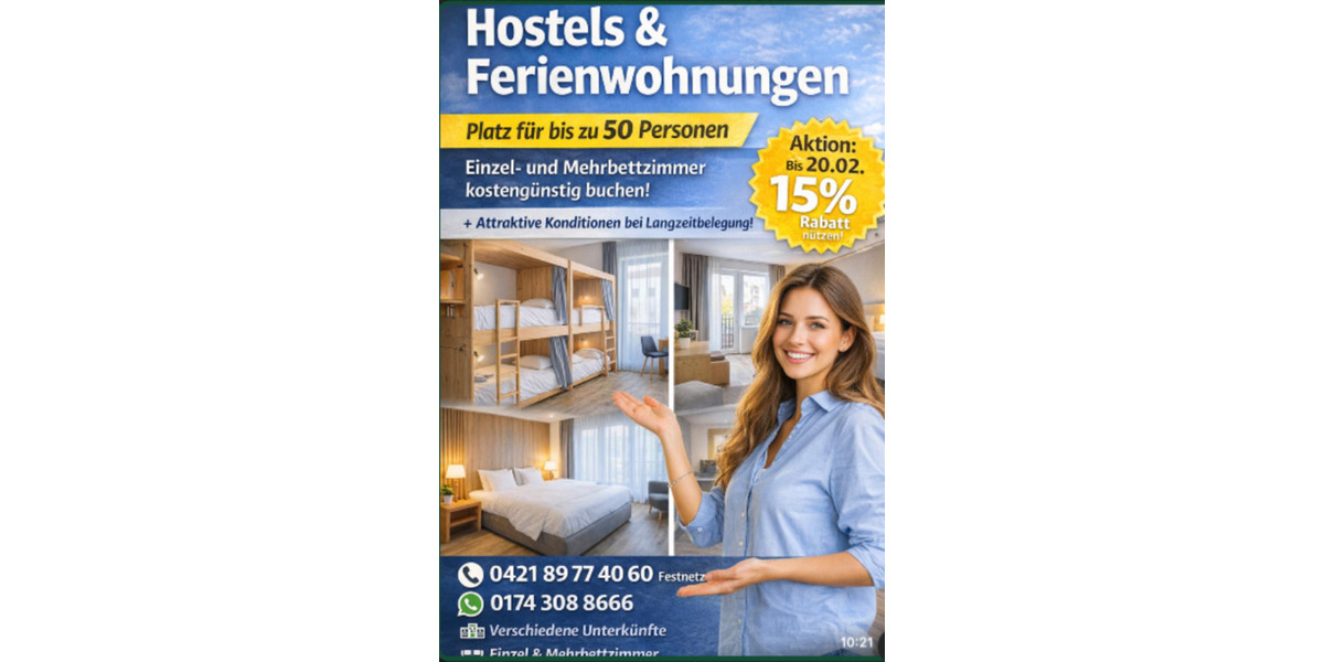 Wohnen auf Zeit Oyten - 3 Zimmer, 98 m&sup2;, 29&euro; | Angebot:25532393
